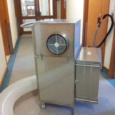 Negative air unit for a hospital