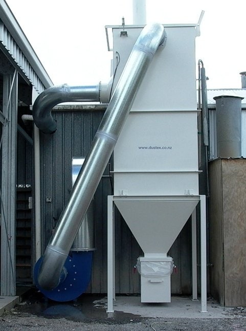 A DUSTEX dust collection system removes the nuisance dust at SGS New Zealand Limited. A DUSTEX dust collection system removes the nuisance dust at SGS New Zealand Limited.
