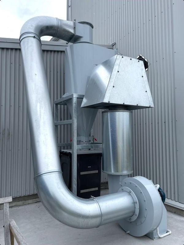 Centralised cyclone wood dust extraction system at the Percy Vos Boat Shed
