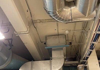 New 316 stainless steel industrial ventilation ductwork installed by DUSTEX at Auckland wastewater treatment plant